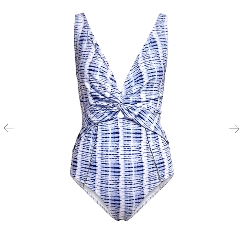 NEW - JONATHAN SIMKHAI Tie Dye Front Twist One Piece Swimsuit size large